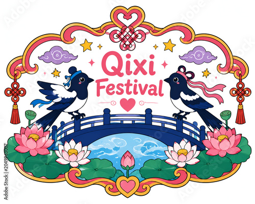 Qixi Festival Birds Bridge Logo