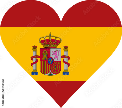 Spain Heart Flag Vector Graphic I Love Spain Patriotic Symbol