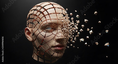 Close-up of a human brain with glowing neural network.