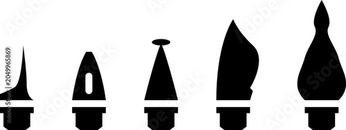 Schilderij op canvas Pen nib icon set on transparent background.