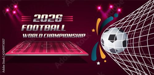 2026 football world championship design, sports competition, event banner background.