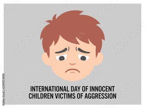 Sad child face for International Day of Innocent Children Victims of Aggression
