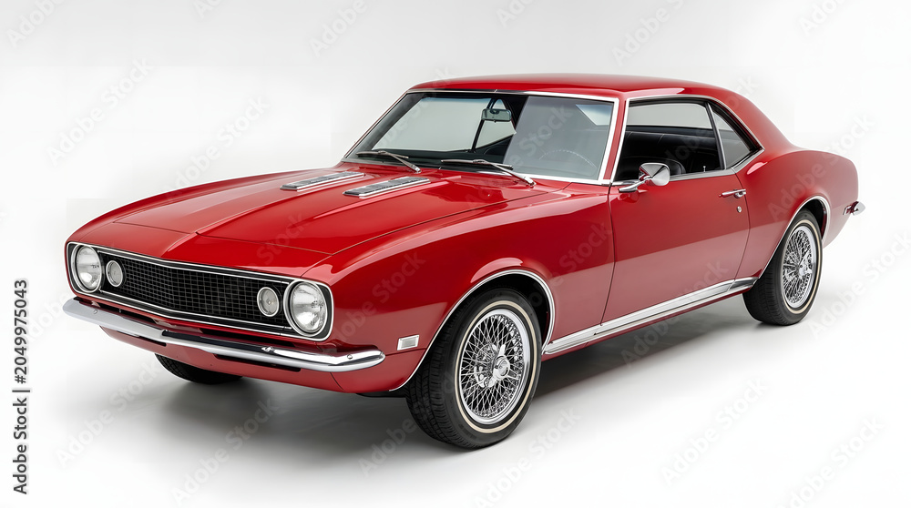 Fototapeta premium Vintage Red Classic American Muscle Car.