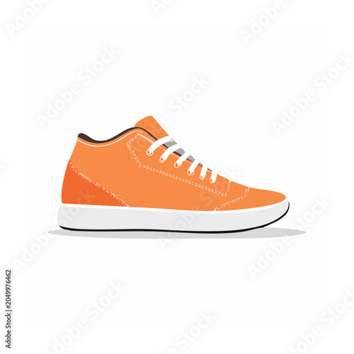 Orange high-top sneaker illustration