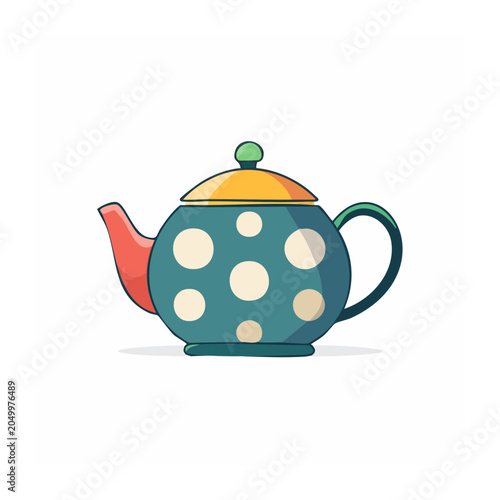 Polka dot teapot illustration