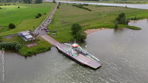 Motorcycles boarding ferry (Wijk bij Duurstede NL)
