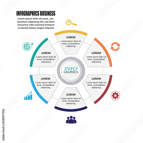Business visualization infographic circle design template , steps or processes. Business presentation.