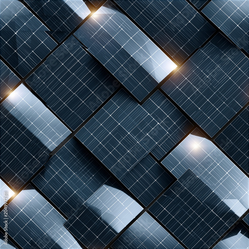 Solar Panel Cell Seamless Texture