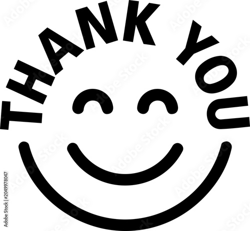 Obraz na plátně Cute Thank You Lettering with smile