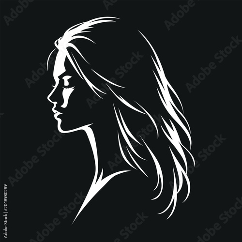 Beautiful girl vector. Minimalism style.
