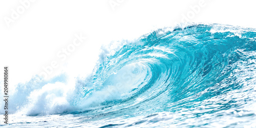 Large blue ocean wave crashing in the sea