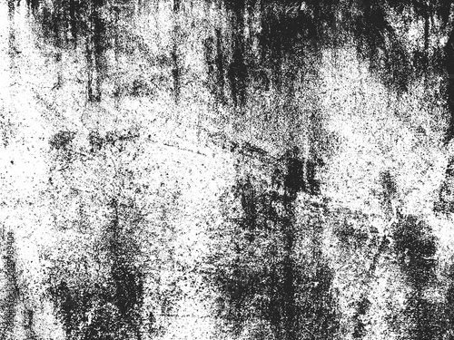 Grungy distressed texture background, black and white weathered wall surface, vintage grainy overlay for graphic design and photo effects