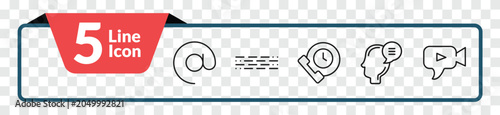 Fotografia outline communication icons set - arroba, morse code, theory, video chat