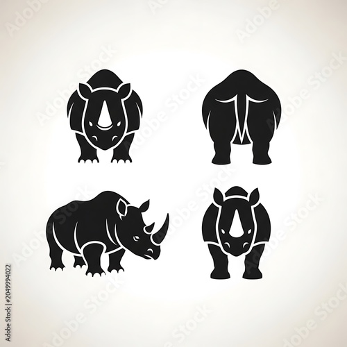 Black silhouette collection of horse heads in various poses.