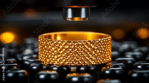 Golden Jewelry Ring Manufacturing in Workshop.
