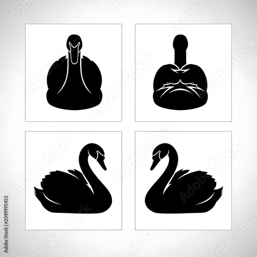 Black silhouette illustrations of yoga poses and meditation.