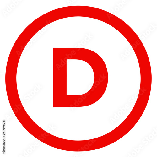 Red Letter D in Circle Logo Design Graphic
