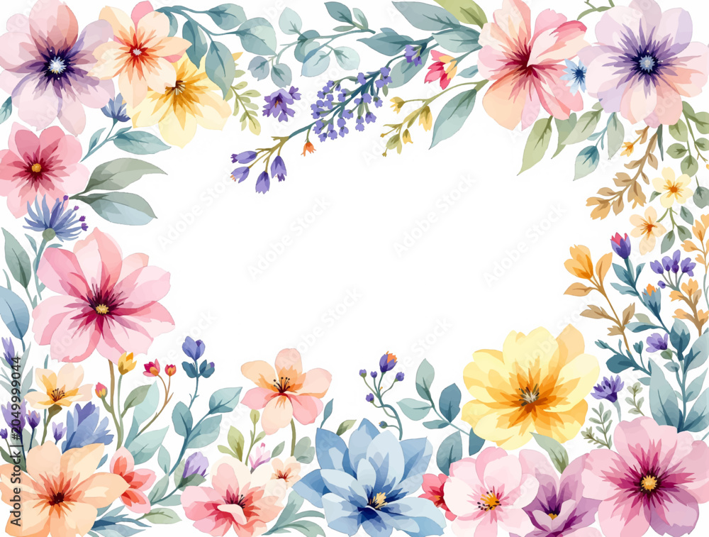 Obraz premium Charming Blossom Border Bringing Elegance and Warmth to Creative Templates