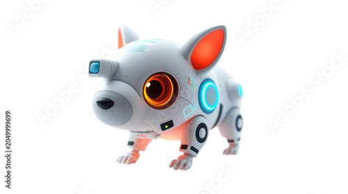 Billede på lærred Robot Dog Futuristic Digital Companion with Glowing Lights