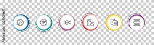 Cuadro en lienzo outline signs icons set - prohibition, gun, death, align center