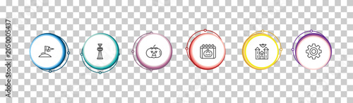 Obraz na płótnie outline other icons set - king of the hill, tower freefall, pirate pumpkin, mechanical gears