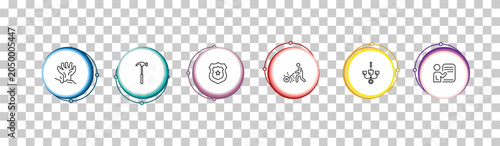 Konstfotografi outline other icons set - tombstone zombie hand, work hammer, blazon, demostration