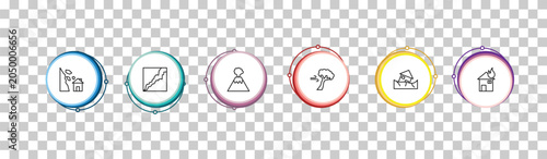 Φωτογραφία outline meteorology icons set - avalanche and house, cracked ground, erupting volcano, house on fire