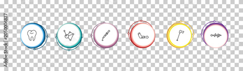 Fotografija outline medical icons set - tooth, molecular configuration, eye dropper, pulse line