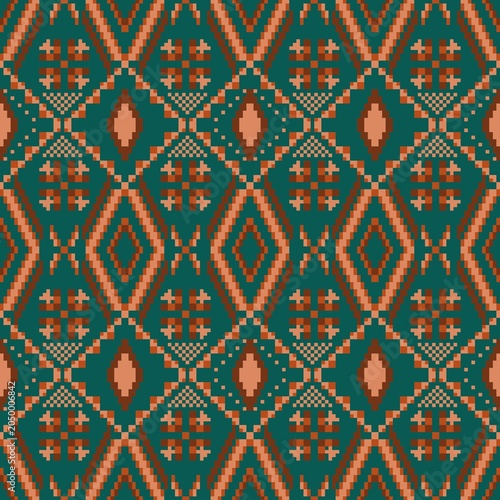 seamless pattern with pixel art 