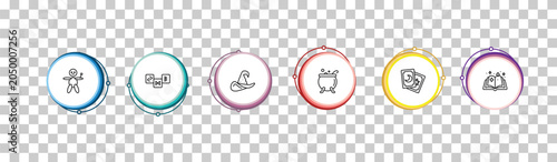 Fotografie outline magic icons set - voodoo doll, runes, witch hat, magic book
