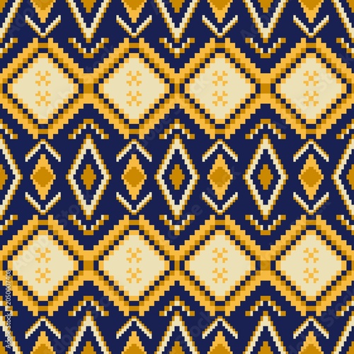 seamless pattern with pixel art 