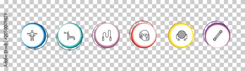 Принти на полотні outline gym and fitness icons set - stick man hoop, simulator for press, skip rope, sport expander