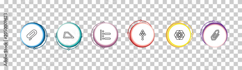 Bild auf Leinwand outline geometry icons set - clip, trapezium, right align, attach