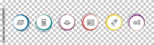Schilderij op canvas outline general icons set - steps, ecommerce platform, product release, user engagement