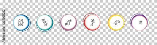 Bild auf Leinwand outline feelings icons set - content human, hopeful human, helpless human, funny