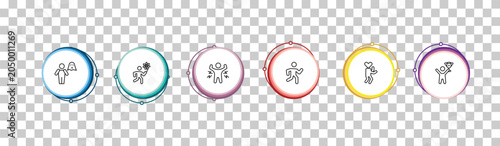 Schilderij op canvas outline feelings icons set - stupid human, lucky human, ecstatic human, awesome