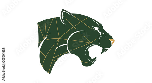 Photography Geometric Panther Head Logo Design