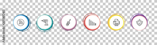 Foto outline electrian connections icons set - wireless internet, driller, screwdriver,