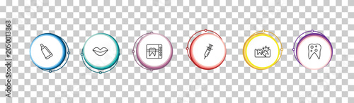 Konstfotografi outline dentist icons set - toothpaste tube, mouth, radiograph, bicuspid