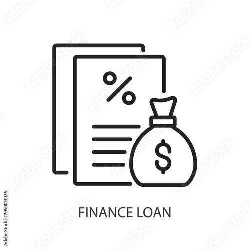 Finance Loan thin line vector icons