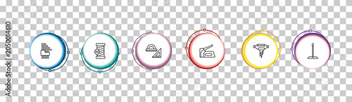 Quadro em tela outline construction tools icons set - allen keys, copper, angle ruler, cleaning mop