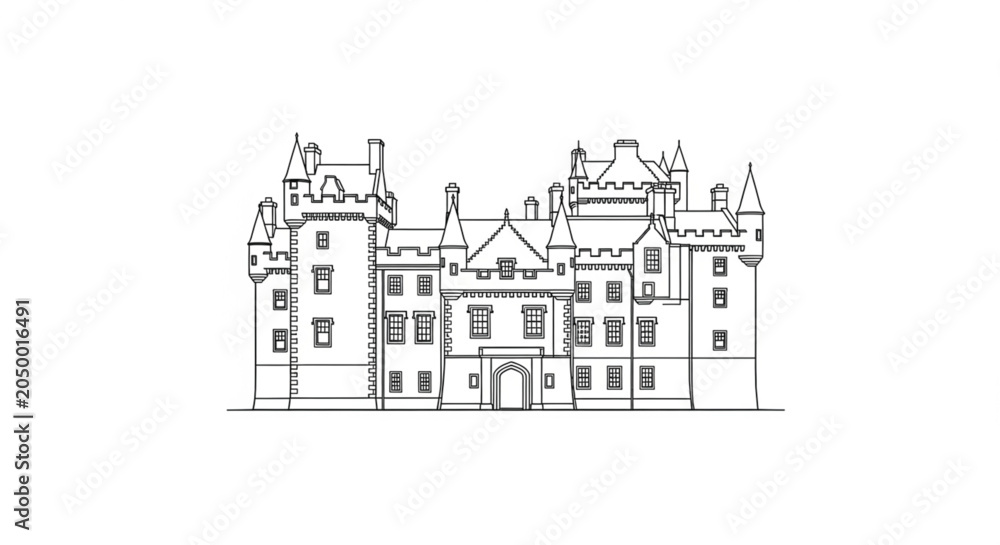 Fototapeta premium Large Castle Building Architecture Design.