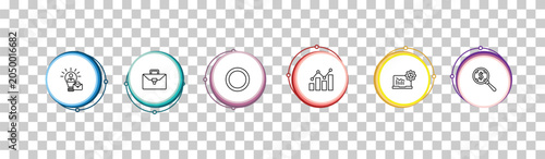 Bild auf Leinwand outline business icons set - success man, briefcase, full circle, money searcher