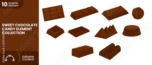 Sweet Chocolate Candy and Dessert Graphic Element Set