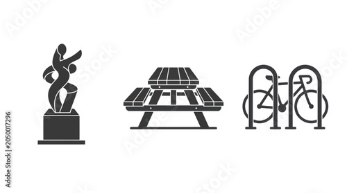 Park Amenities Icon Set