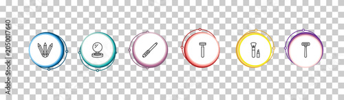 Fotografie outline beauty icons set - pencils, blush, curling wand, disposable razor
