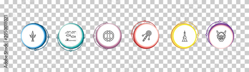 Photography outline asian icons set - sai, underwater, mizu gumo, hannya