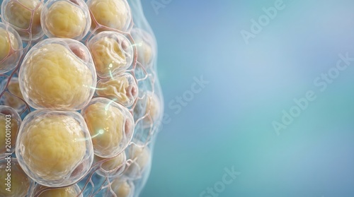 Lipolysis Process Showing Shrinking Fat Cells During Weight Loss