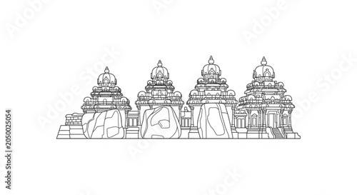 Hindu temples architecture ancient structures.