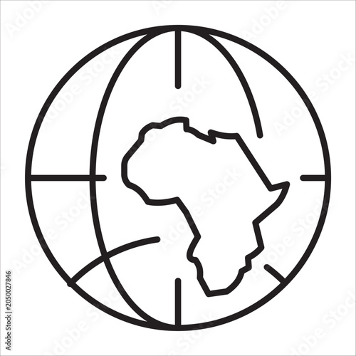 Africa continent map outline icon